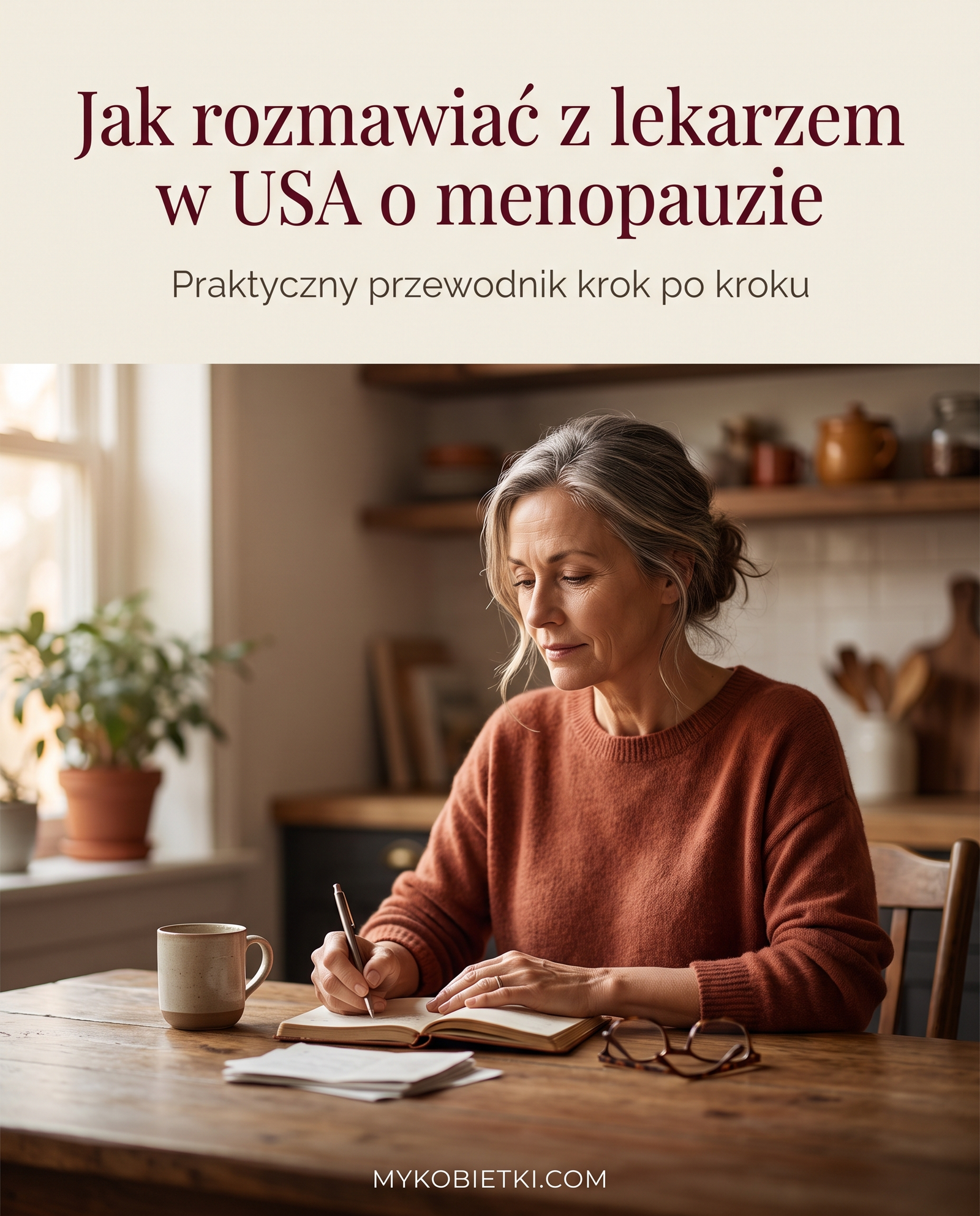 Okładka przewodnika: Jak rozmawiać z lekarzem w USA o menopauzie